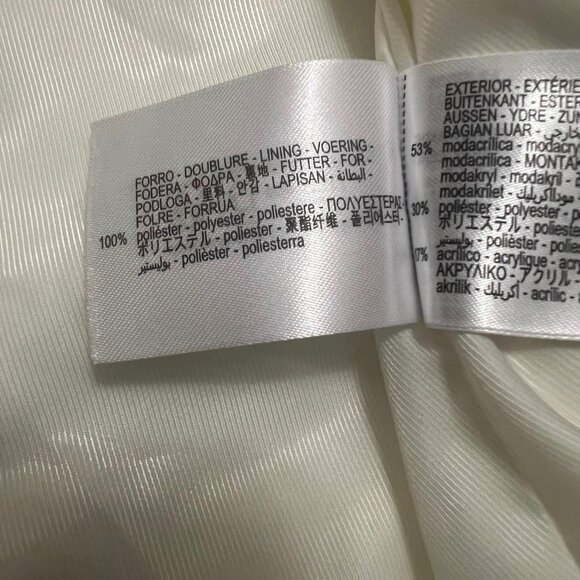 NEW Zara White Faux Fur Jacket Lapel Collar Size Medium NWT - Picture 11 of 11